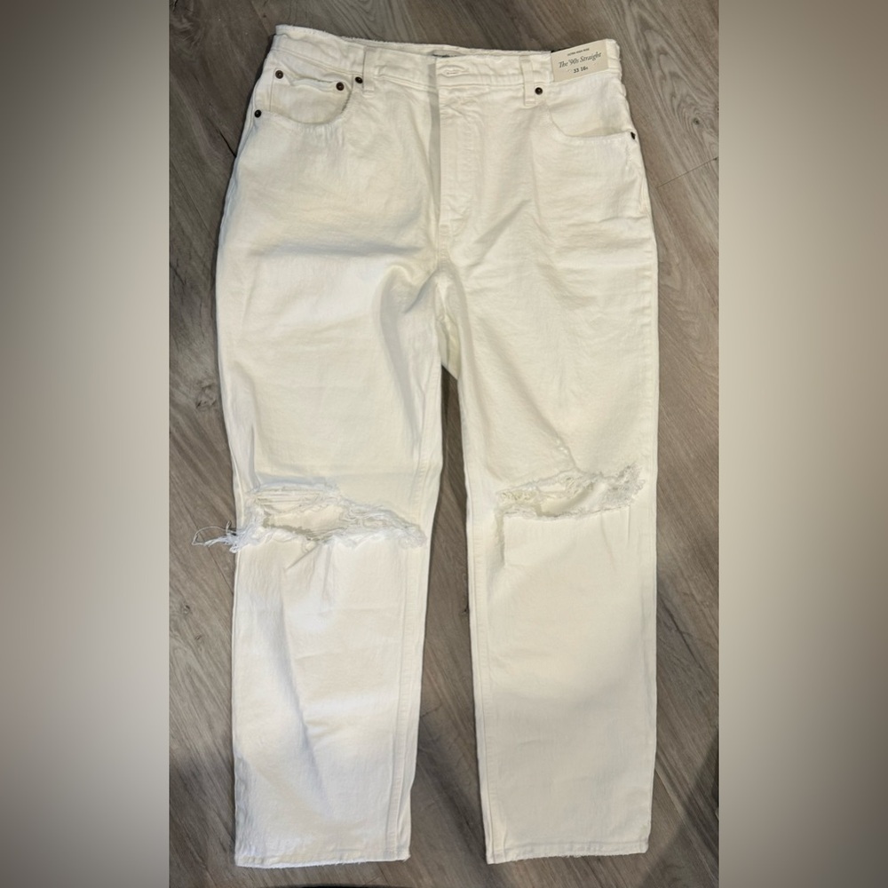 90s Straight White Jeans